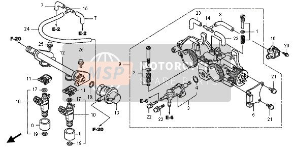 Honda FJS600D 2011 Corpo farfallato per un 2011 Honda FJS600D